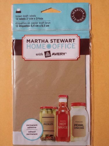 1 pack Martha Stewart Home Office Labels, Brown Kraft 12 labels Avery 72427