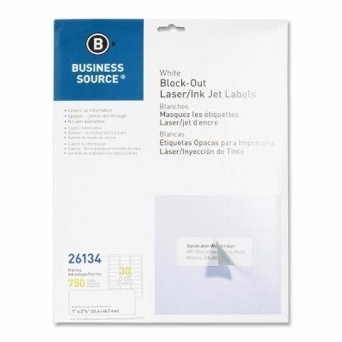 Business Source Labels, Mailing,Laser/Inkjet, 750 per Pack (BSN26134)