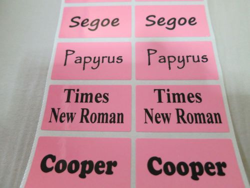 100 Pink Glossy Personalized 4.5 x 2.5 cm Waterproof Name Stickers Labels Tags