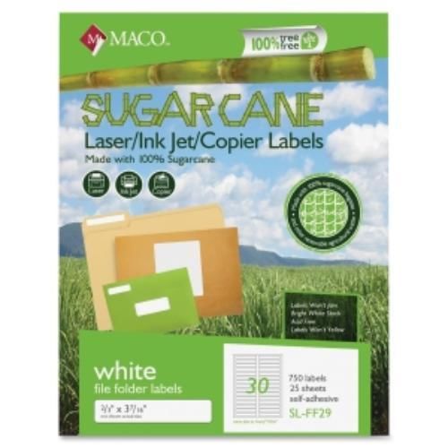 Maco Printable Sugarcane File Folder Labels - 0.50&#034; Width X 3.50&#034; (mslff29)