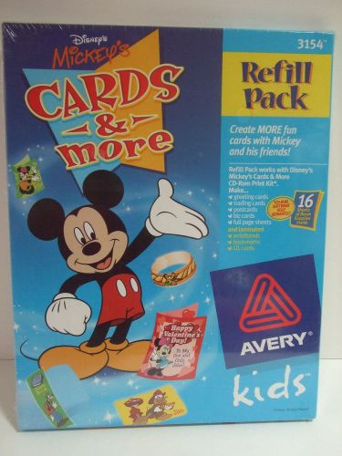 Avery Kids Disney&#039;s Mickey&#039;s Cards &amp; More Refill Pack 3154 Cards 16 Sheets