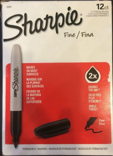 Super permanent markers, fine point, black, dozen for sale