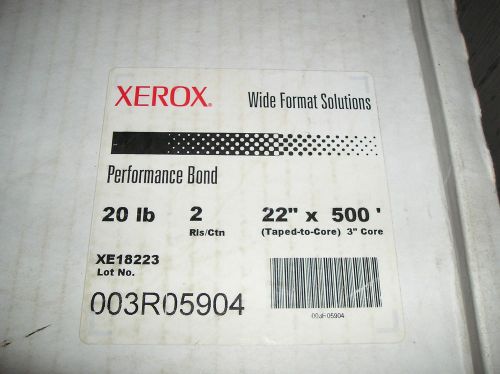 3 ROLLS ZEROX PERFORMANCE BOND 20LB PAPER 22&#034; x 500&#039;  003R05904 3&#034; Core NEW!