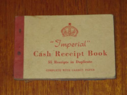 1930&#039;s Vintage Complete Imperial Cash Receipt Book Unused
