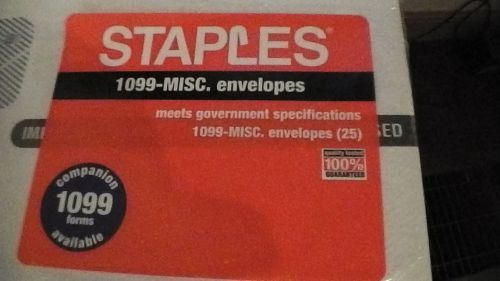 NIP Staples 1099 Misc Independent Self Sealing Privacy Envelopes Pkg of 24
