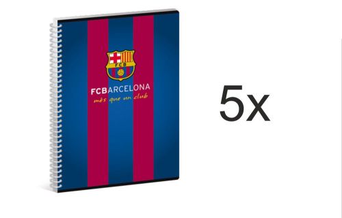 5X Fc Barcelona Hardcover Spiral Notebook A/4 8.2&#034;x11.7&#034; 60sheet-ruled