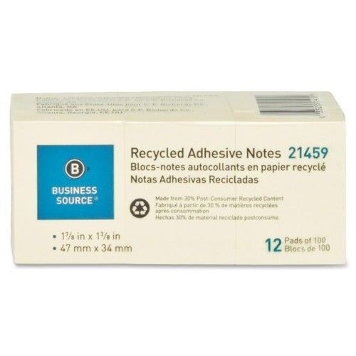 Business Source Recycled Adhesive Note (Pack of 12) Set of 3