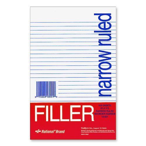 Rediform National Standard Filler Paper - 100 Sheet - Legal/narrow (red13551)