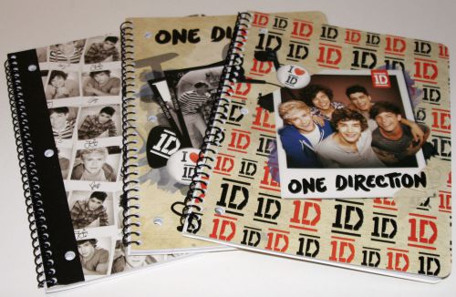 ONE DIRECTION 1D SPIRAL NOTEBOOKS SET OF 3 1-SUBJECT 70 SHEETS