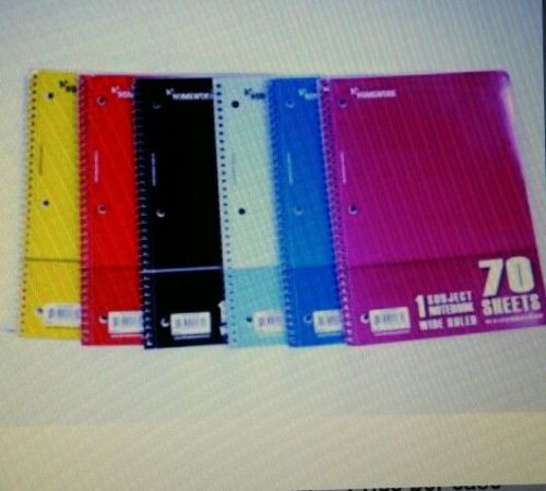 Lot of 48 new school office wire notebook 70 sheets one subject wide ruled for sale