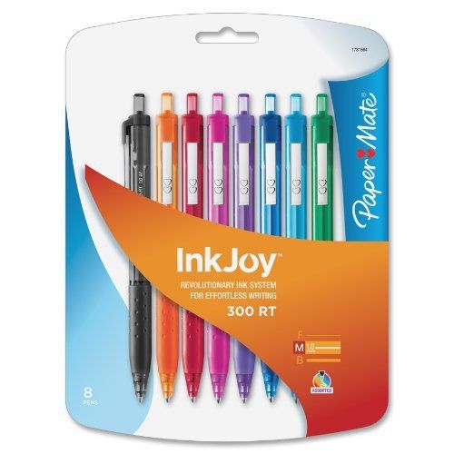Paper Mate InkJoy 300 RT Retractable Point Ballpoint Pens 8 Pack Office Writing
