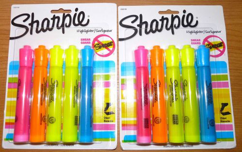 10 Sharpie Accent Highlighter Chisel Tip Assorted Colors, Smear Guard, (2 Packs)