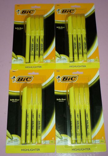 LOT OF 16 BIC HIGHLIGHTERS 4 PACKS OF 4 NEW IN PACKAGE YELLOW!