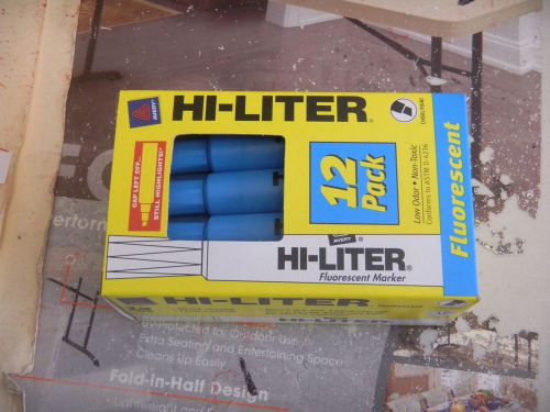 Fluorescent Hi-liter - blue  - 12 pack Highlighters