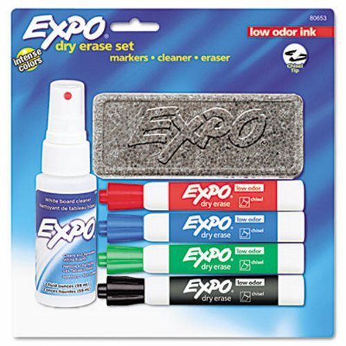 Expo Low Odor Dry Erase Marker Starter Set, Assorted, 4/Set (SAN80653)