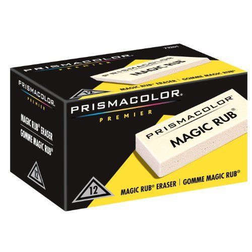 Prismacolor Magic Rub Vinyl Drafting Erasers, 12-Pk (73201), New, Free Shipping