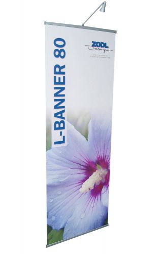 L-banner incl. druck 80cm x 215cm werbedisplay aufsteller werbebanner display for sale