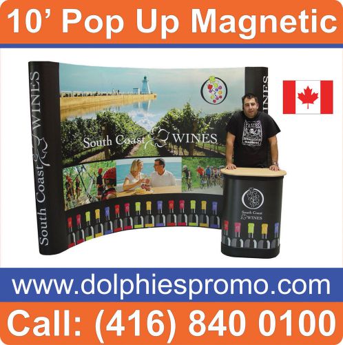 PRO 10&#039; Pop Up Booth Trade Show Display Booth Banner Stand + COMPLETE GRAPHICS