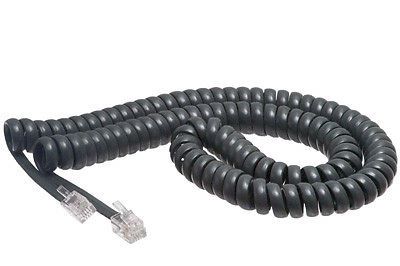 Lot of 3 cisco gray grey ip 7&#039; 7 foot 7ft handset coil cords 7941g 7961g 7925g for sale
