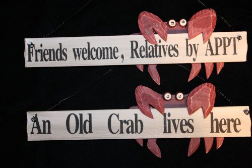 (2)pcs,WELCOME,OLD CRAB,FUNNY,HOME,OFFICE,SIGN,FUNNY OFFICE SIGN,FUNNY,OFFICE