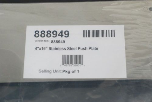 NEW HD Supply 4&#034; x 16&#034; Satin Stainless Steel Door Push Plate 888949 w/ Screws