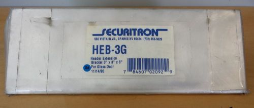 Securitron Magnalock HEB-3G Header Extension Bracket 3&#034; x 3&#034; x 8&#034;  Glass Door