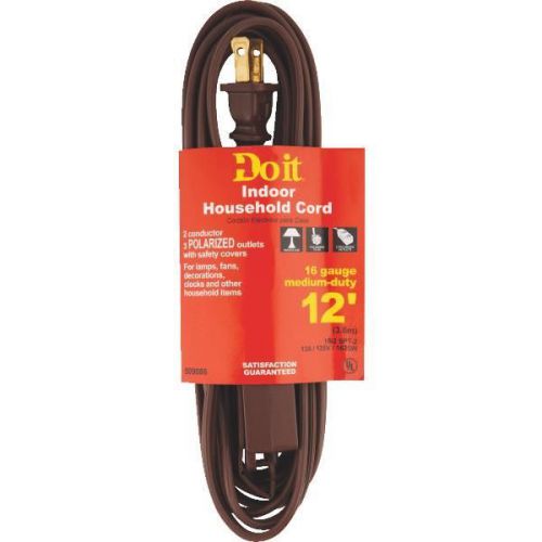 12&#039; 16/2 Brown Ext Cord IN-PT2162-12X-BR