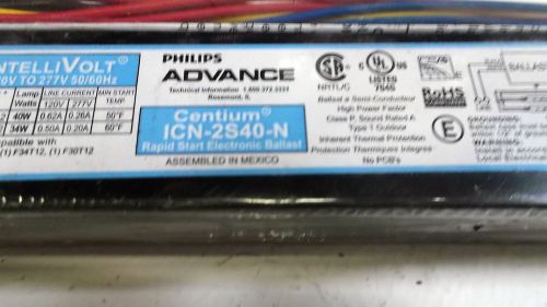 PHILIPS ADVANCE ICN2S40N Electronic Ballast,T12 Lamps,120/277V ~ NEW ~ FREE SHIP