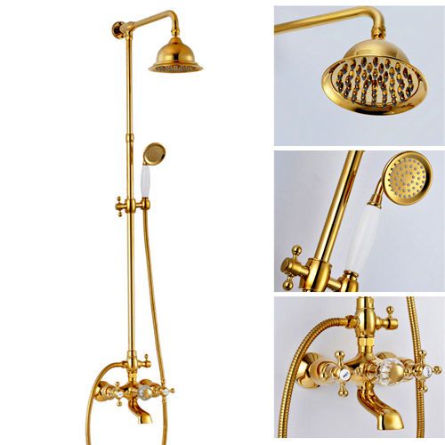 Modern Fashion Unique Design Ti-PVD Gold Traditional Shower System Free Shipping