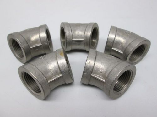 Lot 5 new 304 elbow pipe fitting 45 deg stainless 1 in d241233 for sale