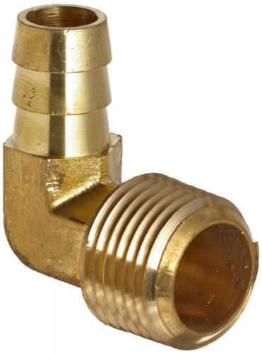 New anderson metals brass hose fitting, 90 degree elbow, 3/8&#034; barb x 1/4&#034; male for sale