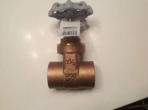 Nibco t17  1 1/2&#034; brass gate valve 200wog solder for sale