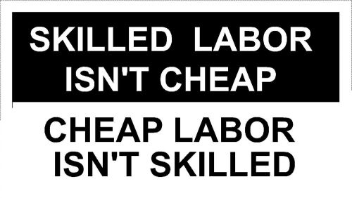 SKILLED LABOR  6PK Toolboxes labels funny Hard hats toolboxes laptops stickers