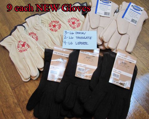 Work &amp; Safety Glove Assortment Thinsulate, Fleece Lined, &amp; All Leather NEW
