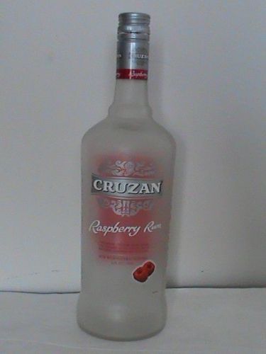 Cruzan Legendary Rum St Croix Raspberry empty 1-Liter glass bottle collectible