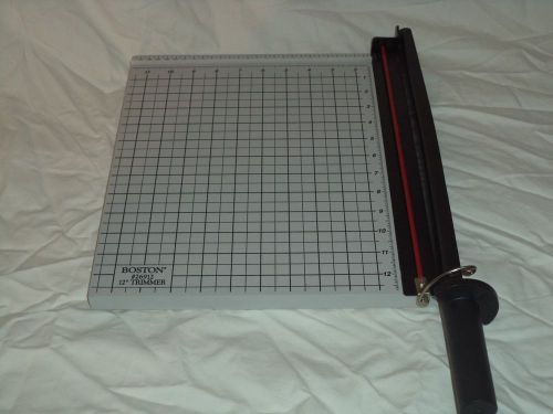 BOSTON 12&#034; Guillotine Paper Cutter Photo Trimmer #26912 WOODEN BASE Craft/Office