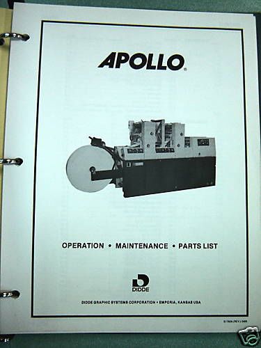 Didde Apollo Operation and Parts Manual