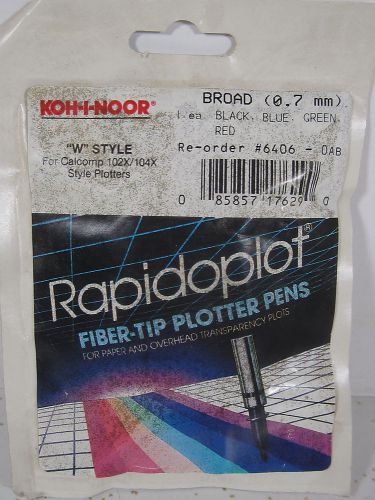 KOH-I-NOOR Rapidoplot 0.7 mm Style W Fiber-Tip Plotter pen FOUR pack consisting
