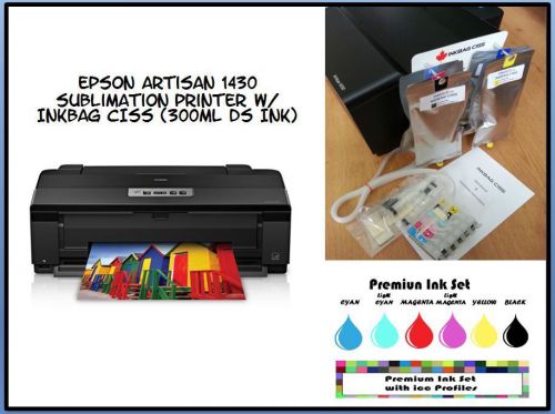 Refillable inkbag ciss(300ml ds ink) and epson artisan 1430 sublimation printer for sale