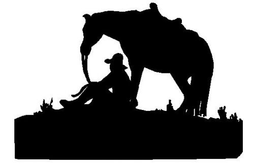 Cowboy scene DXF file for CNC laser, plasma cutter,or router