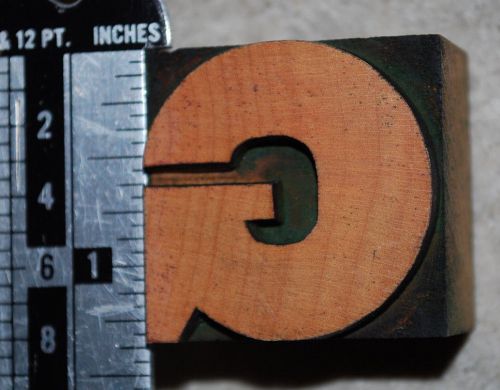 Vintage / Antique Letterpress Wood Printer's Type "G". 8 line, 1 5/16" tall