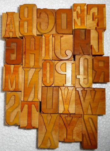 Vintage letterpress letter wood type printers block a to z  collection  b835 for sale