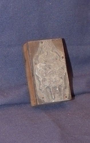 Vintage Letterpress Printing Block- Incense Burner / Urn / Vase, Victorian