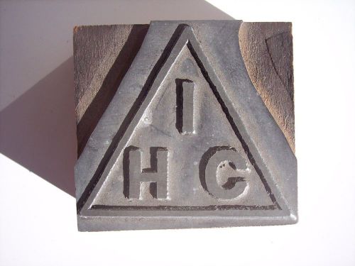 Vintage Printing Printers Block IHC Triangle Masonic