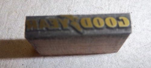 Good Year tire logo vintage printing press plate wood brass newspaper