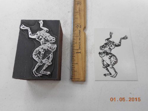 Letterpress Printing Printers Block, Frogs playing Leap Frog