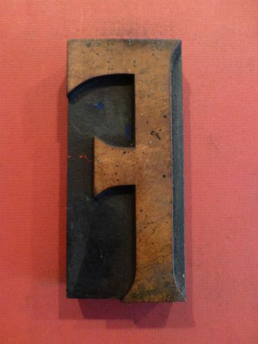 Wood Letter F - Tuscan Letterpress Type Printers Block - 5 15/16 by 2 11/16 inch