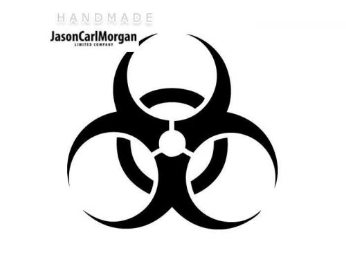 JCM® Iron On Applique Decal, Biohazard Black
