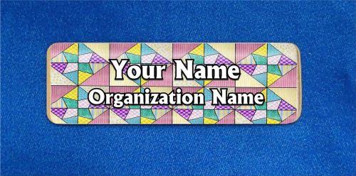 Quilt Pastel Custom Personalized Name Tag Badge ID Quilting Sewing Fabric
