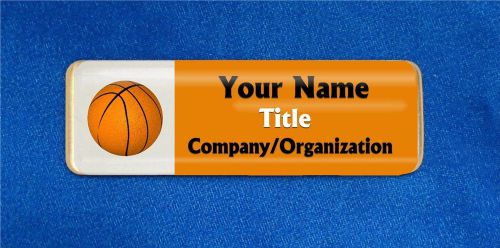 Basketball Custom Personalized Name Tag Badge ID Orange Player Coach Team Sales